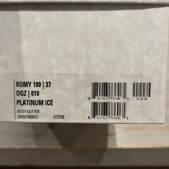 Jimmy Choo Romy 100 Platinum Ice Dusty Glitter Pointy Toe Pumps - Picture 7 of 8